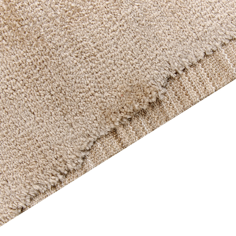 Tappeto classico in poliestere e cotone con nappe decorative beige 300 x 400 cm camera da letto soggiorno