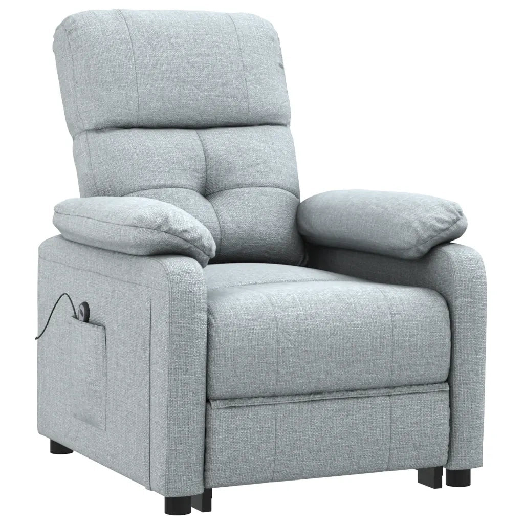 Poltrona | Sedia Relax Elettrica Reclinabile Grigio Chiaro in Tessuto