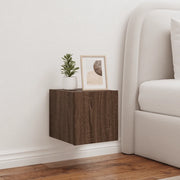 Mobile TV a Parete con Luci LED Rovere Marrone 30,5x35x30 cm