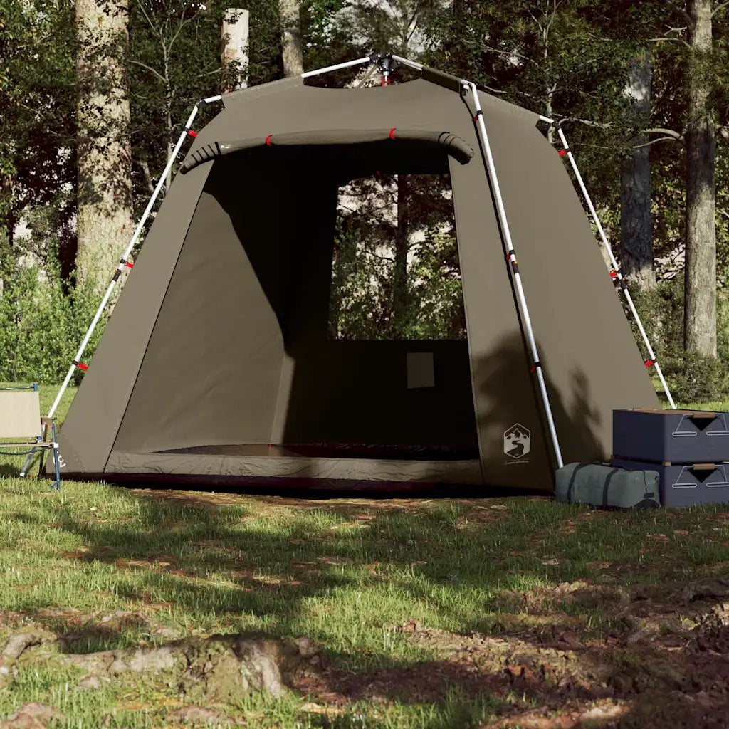 Tenda da Pesca 4 Persone-Tenda da campeggio Verde Oliva a Rilascio Rapido 123817