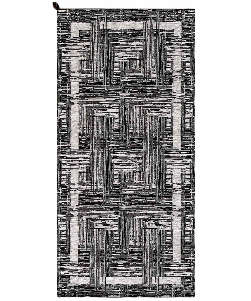Tappeto moderno BANGKOK NERO contemporaneo geometrico astratto, passatoia arredo multiuso lavabile antiscivolo cm.55x280