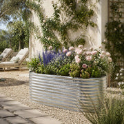 Raised Garden Bed, Galvanized Steel, 152x80x68 Cm, Silver