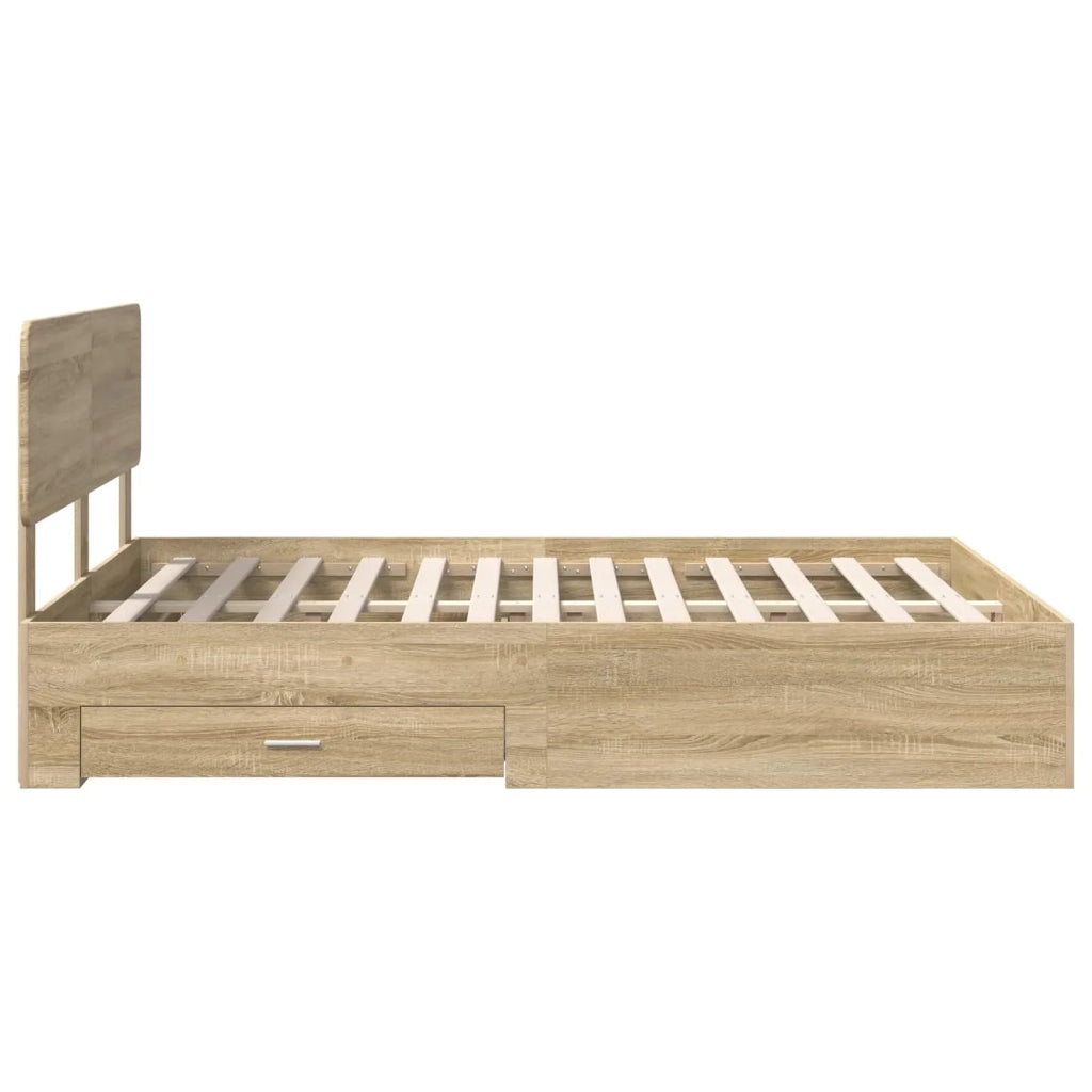 Struttura del letto con testiera Rovere Sonoma 140 x 190 cm 3412375