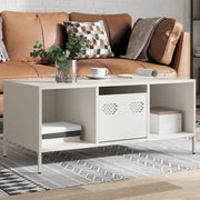 Tavolino-Tavolino da soggiorno-Tavolo Bianco 101,5x50x43,5 cm in Acciaio Laminato a Freddo 121033
