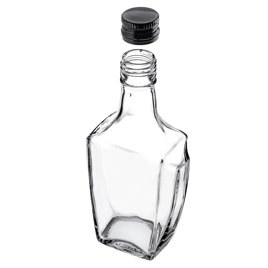KADAX Bottiglia in Vetro per Tintura 250ml Con Tappo Nero 50pz.