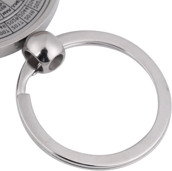 Calendario Perpetuo Chiave Silver Color | 50 Anni Calendario Eterno Anelli - Sole e Luna Chiave per Ornamenti di Auto.