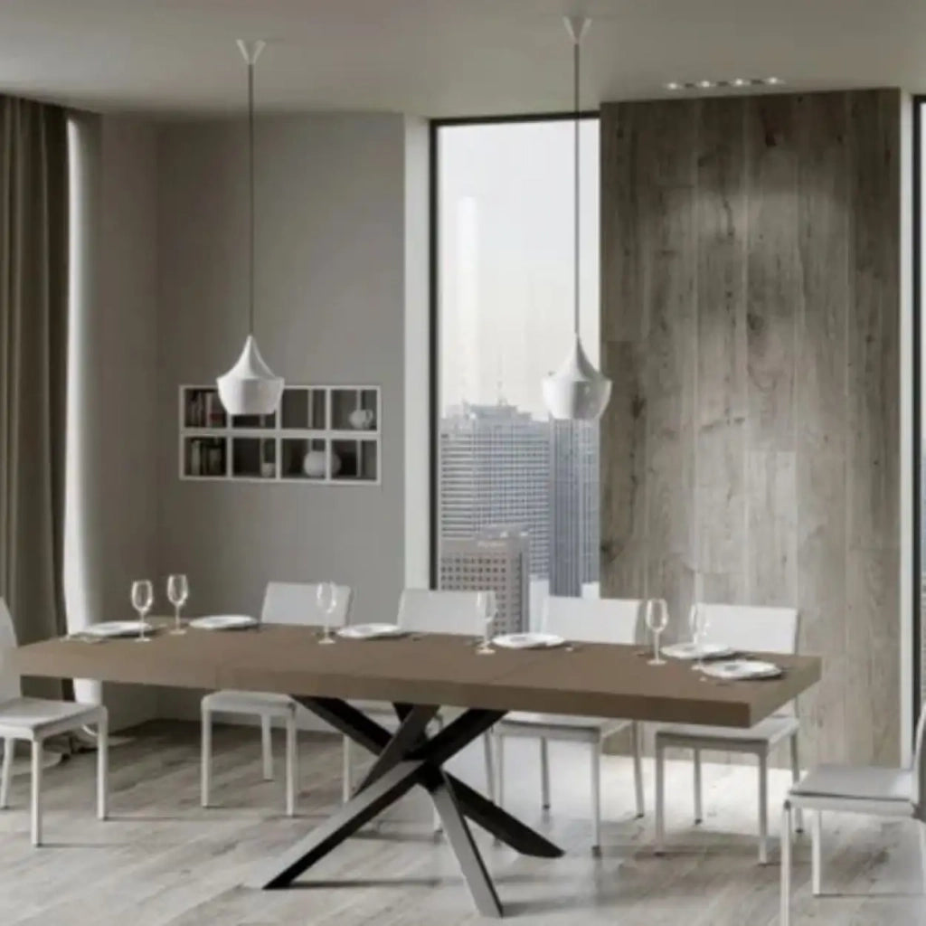 Tavolo allungabile 200/460x90 cm Volantis Premium tortora gambe antracite