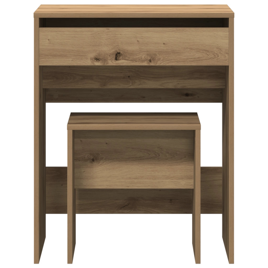 Toeletta con Specchio in Legno Ingegnerizzato Rovere Artigianale
