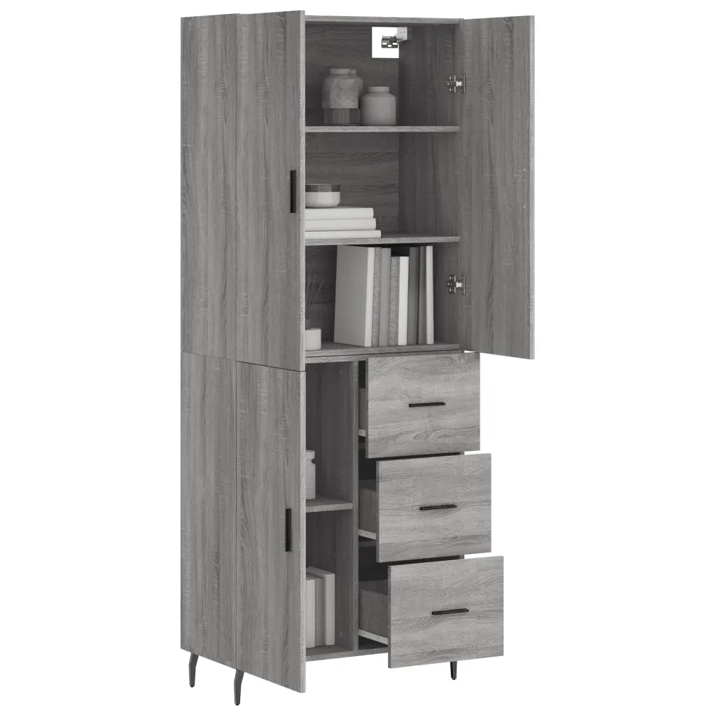 Credenza | Madia | Buffet da pranzo | Armadio da pranzo Grigio Sonoma 69,5x34x180 cm in Legno Multistrato