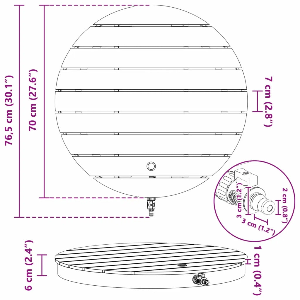Doccia da Pavimento Giardino WPC e acciaio inossidabile 201 42031217