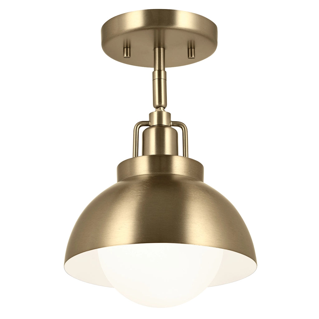 Lampada industriale ottone NIVA vetro opale E27 Kichler