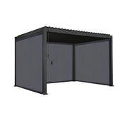 Pergola bioclimatica 3x4m in alluminio + 2 tende da 3m + 1 tenda da 4m