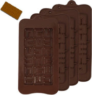 Silicati a forma di cioccolato - Molti 4 pezzi di cioccolato break-apart forma per gelato