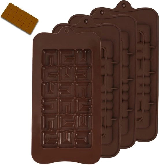 Silicati a forma di cioccolato - Molti 4 pezzi di cioccolato break-apart forma per gelato