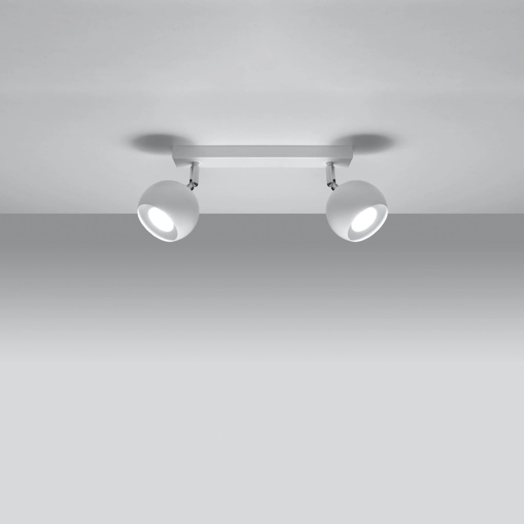 Plafoniera Fokumo 2 faretti su barra bianco/cromo GU10 Pure Lume