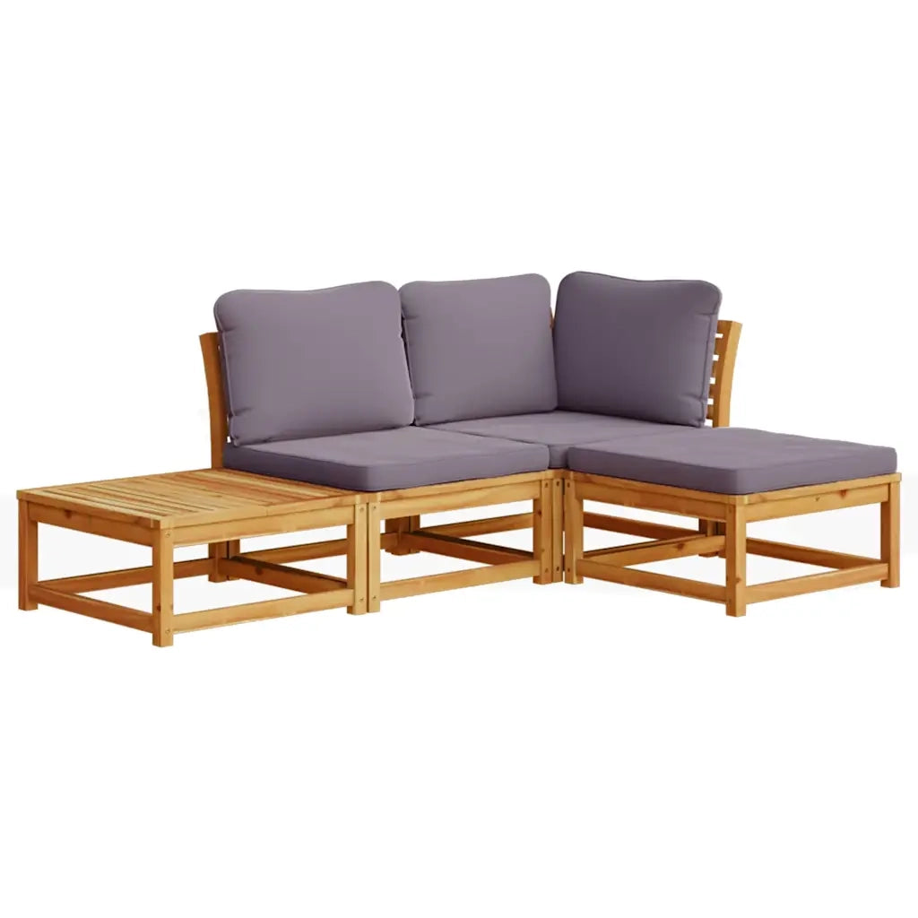 Set Salotto da Giardino 4pz con Cuscini Legno Massello Acacia 3214307
