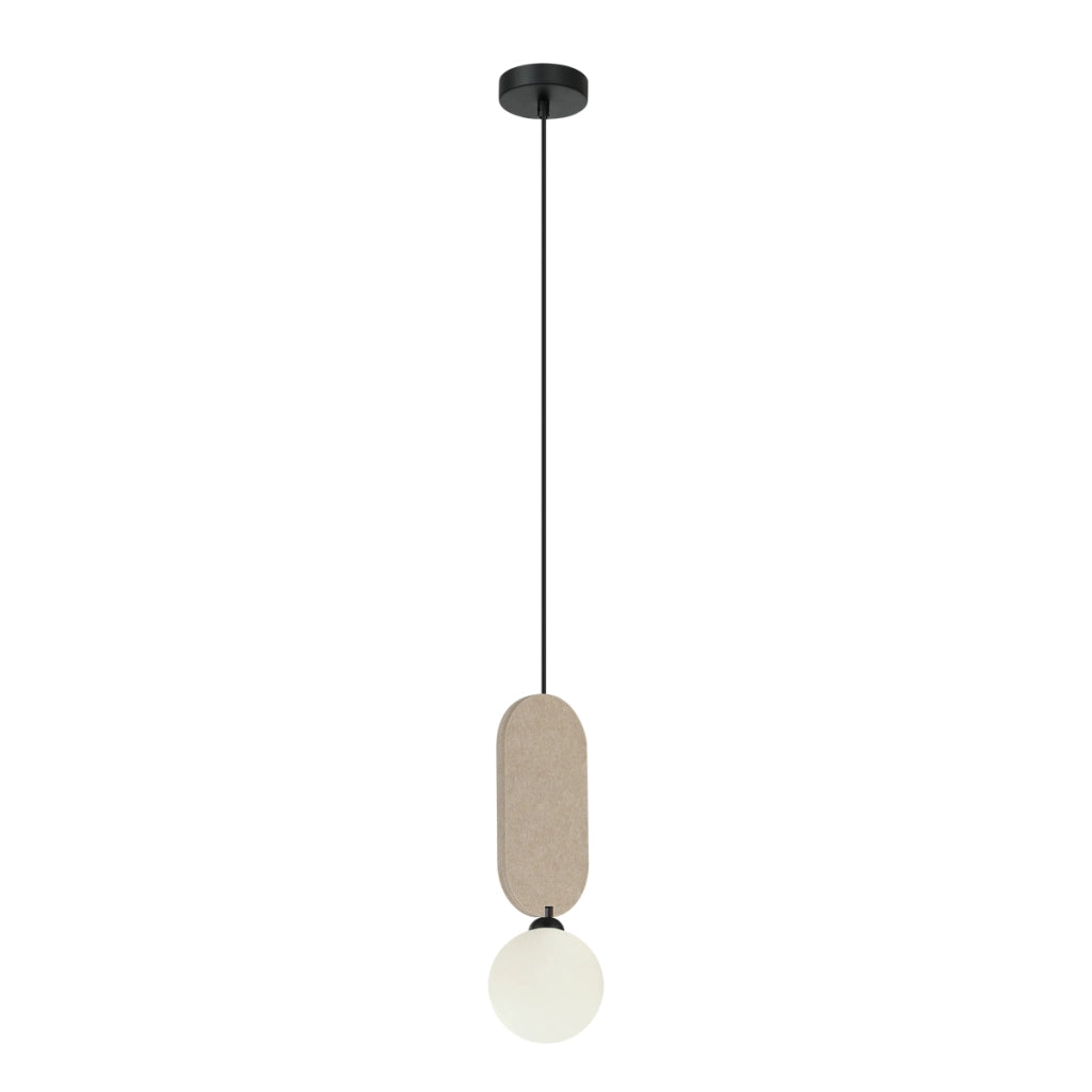 Lampada a sospensione LORENZO feltro beige sfera G9 Italux
