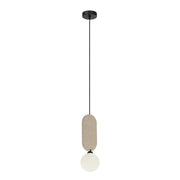 Lampada a sospensione LORENZO feltro beige sfera G9 Italux