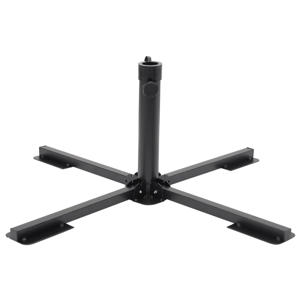 Base Pieghevole Ombrellone Palo Ã˜38/48 mm Nero Lucido Acciaio