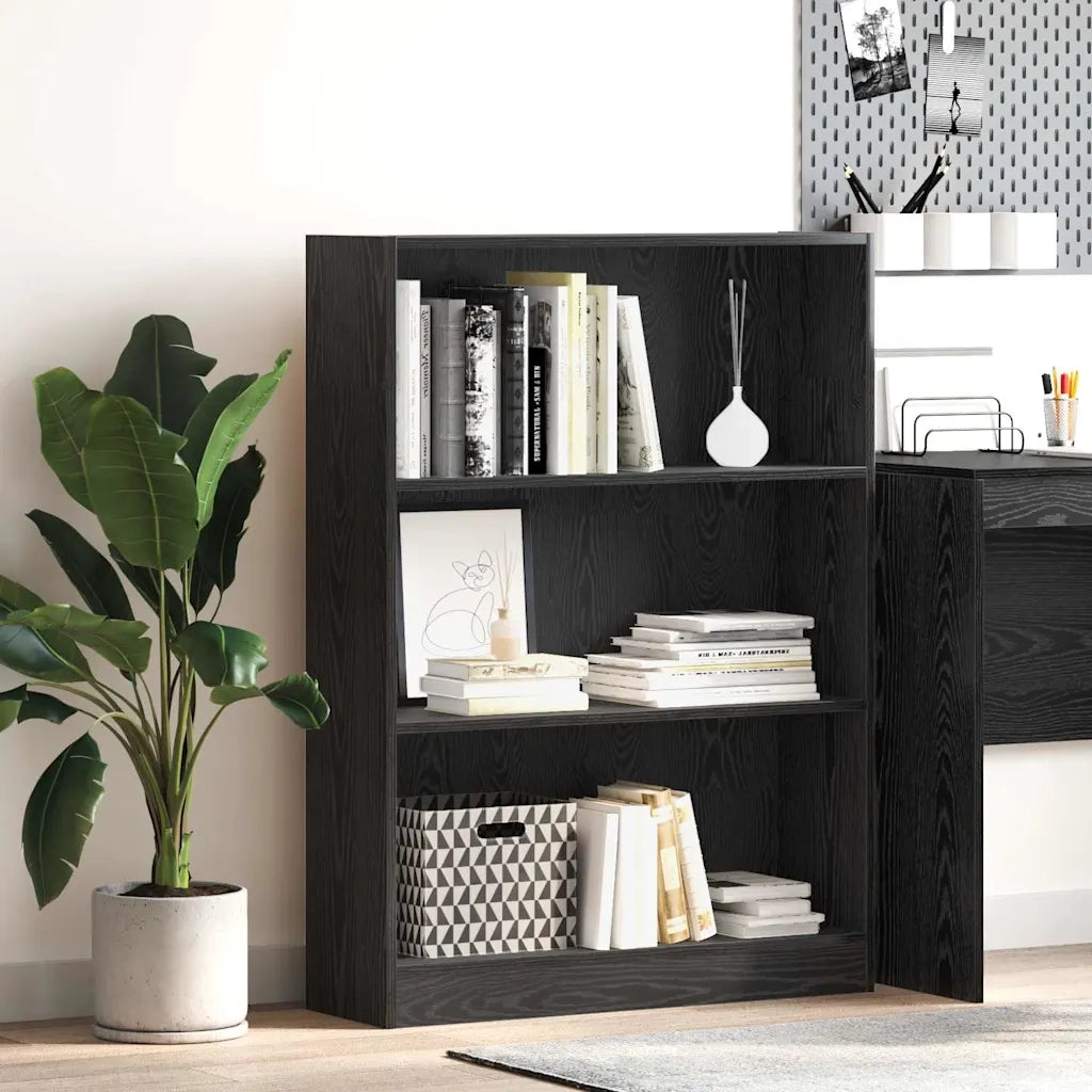 vidaXL Libreria Rovere nero 80 x 24 x 109 cm Legno multistrato