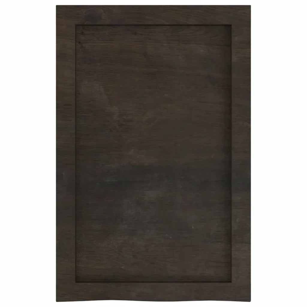 Piano Bagno Marrone Scuro 40x30x(2-6)cm Legno Massello Trattato 3156196