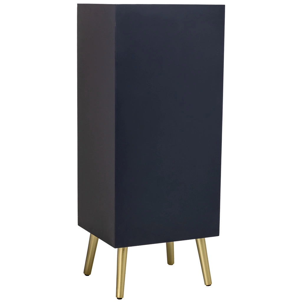 Cassettiera alta in legno nero 44x38x108h cm