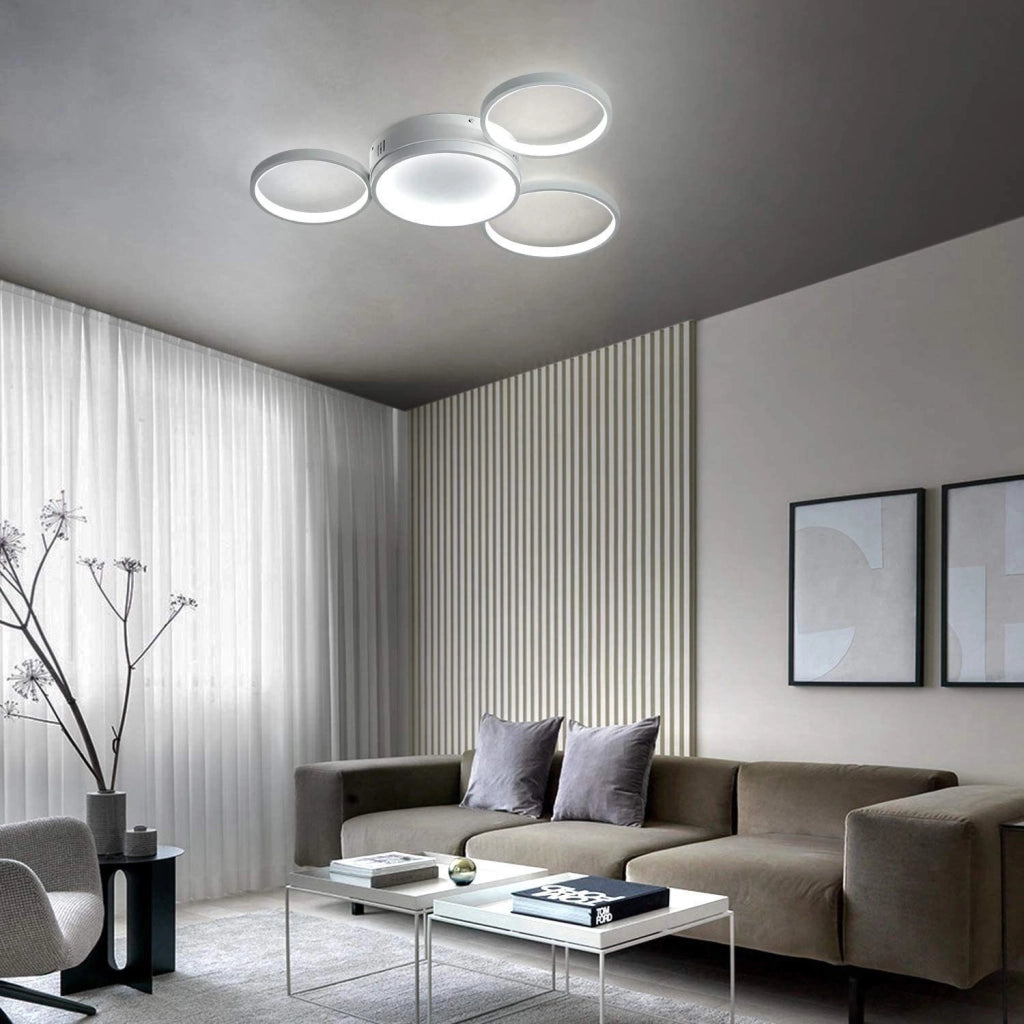 ZMH Lampada da soffitto LED 4 fiamme ad anello telecomando per camera letto