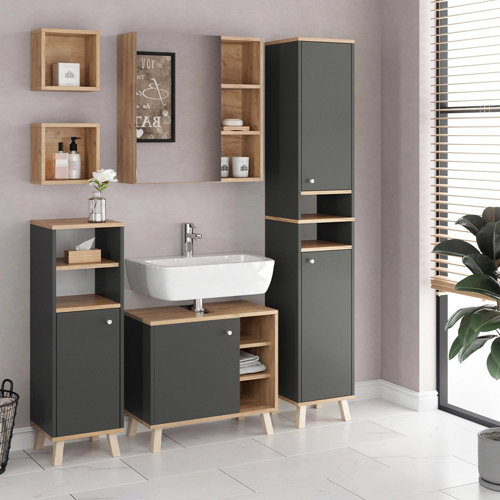 Vicco Specchio contenitore bagno Antracite 62 x 64 cm