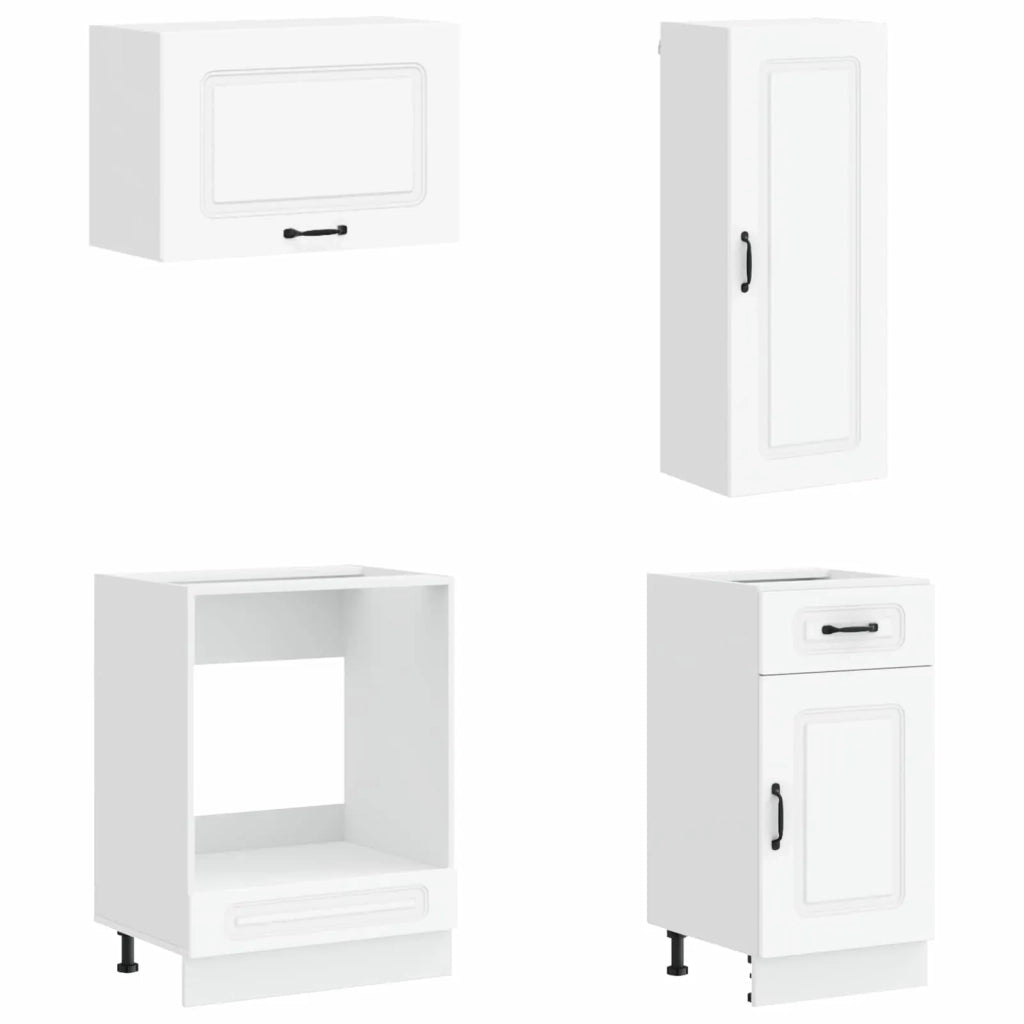 Set di armadi con cassetto 8 pcs Bianco Legno multistrato 3438193