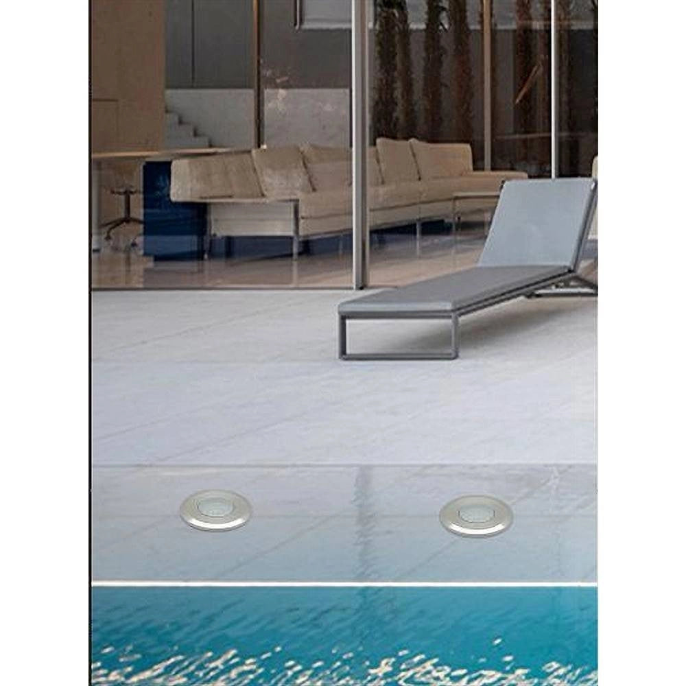 Trade Shop - Faretto Incasso Segnapasso 12v 1 Watt Luce 6500k 3000k 4000k Verde Blu Ip68 Es41 - -bianco Freddo      -
