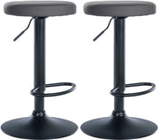 Set di 2 sgabelli da bar Ponte in similpelle grigio,Metallo nero opaco