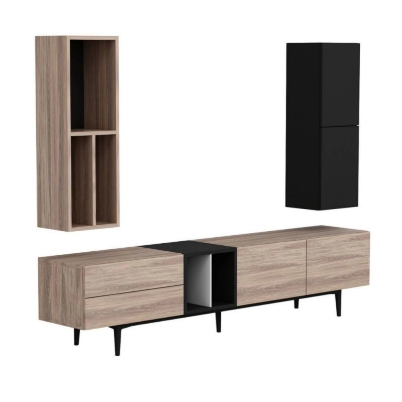 Parete attrezzata Diany 195 rovere antracite