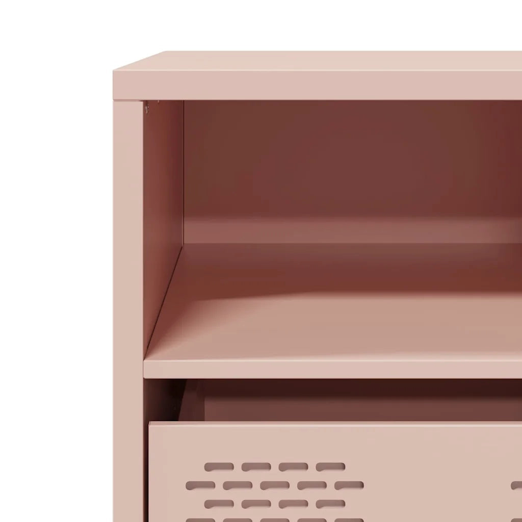 vidaXL Mobile TV Rosa 101,5x39x43,5 cm in Acciaio Laminato a Freddo