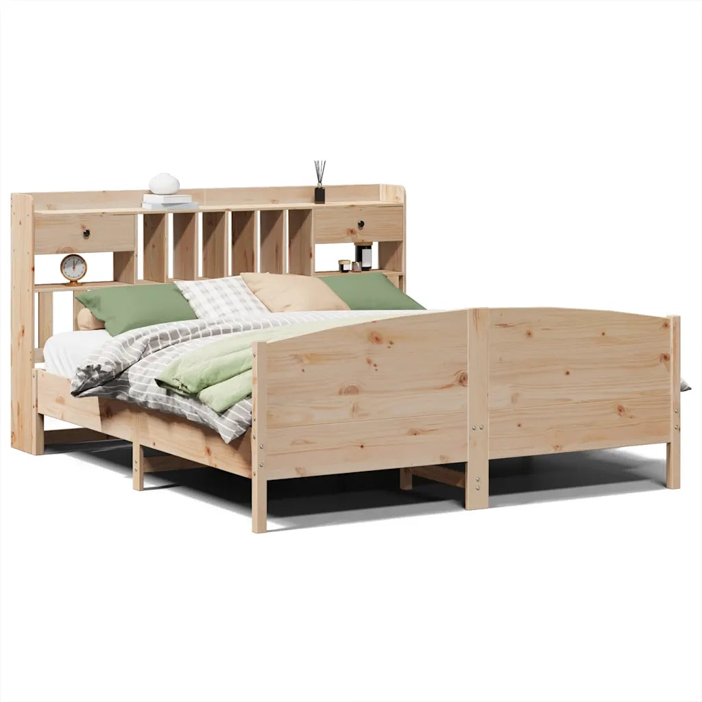 Letto Libreria senza Materasso 180x200 cm in Legno di Pino 3323134