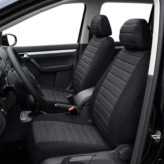 Hoezen per auto per sedile Sedili per auto protezione per sedile Protezione per airbag laterale Adatto a 2 Jacquard Tessuti Hoezen per sedile per auto, colore grigio
