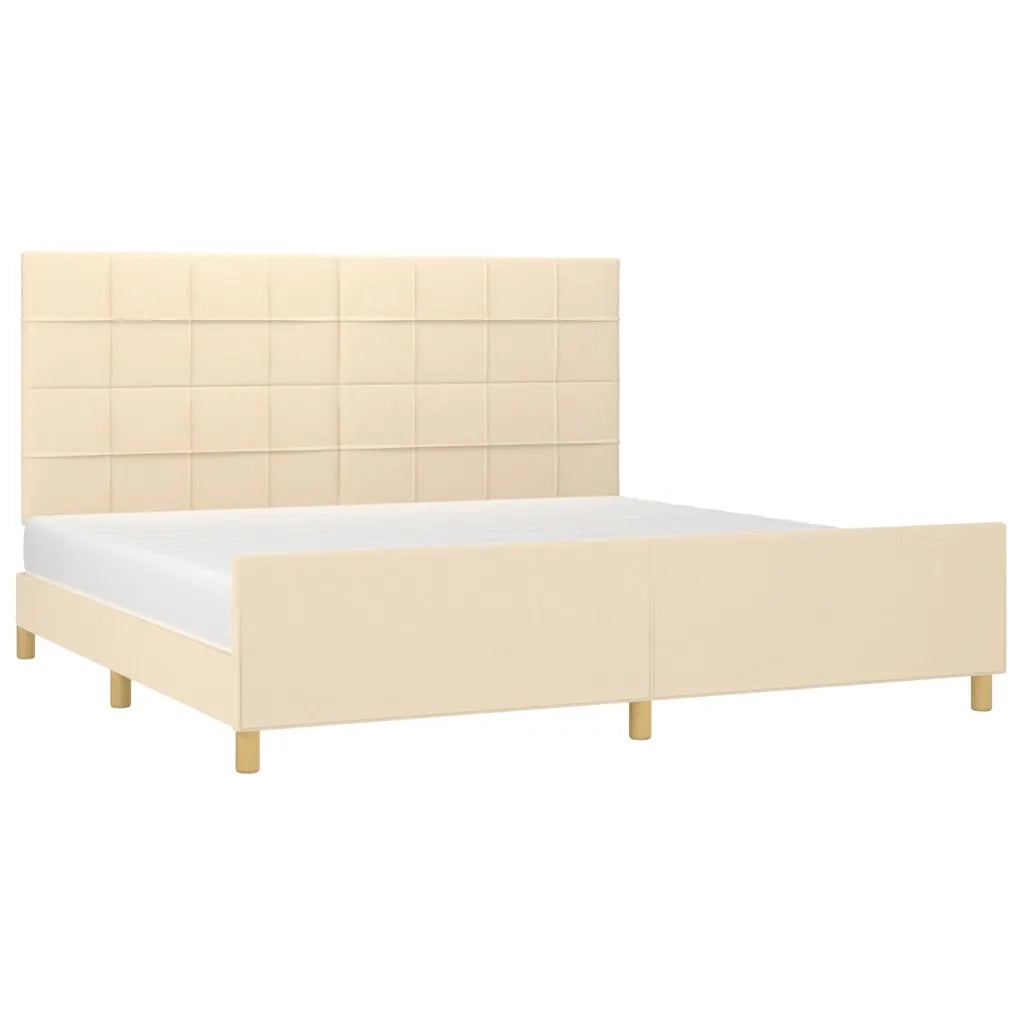 Giroletto con Testiera Crema 200x200 cm in Tessuto cod mxl 46577