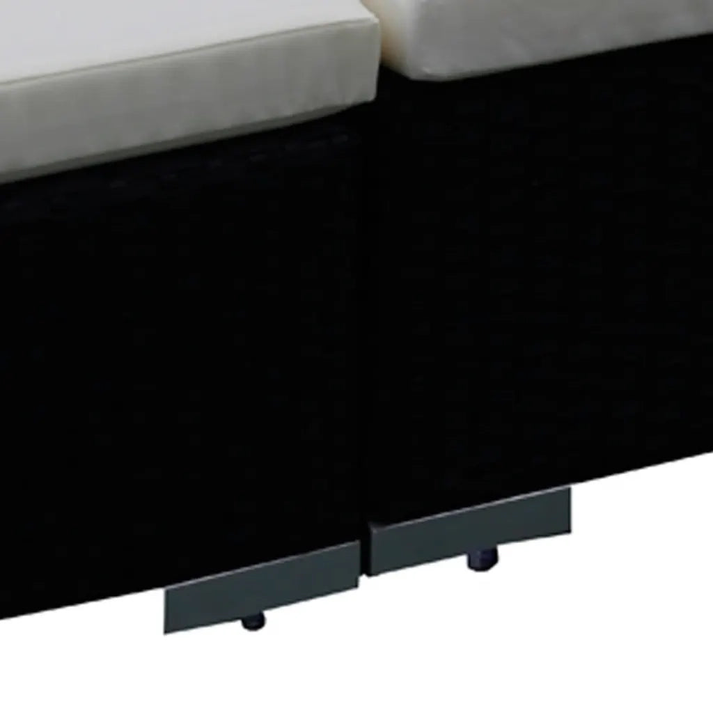 Set Divani da Giardino 6 pz con Cuscini in Polyrattan Nero 42086