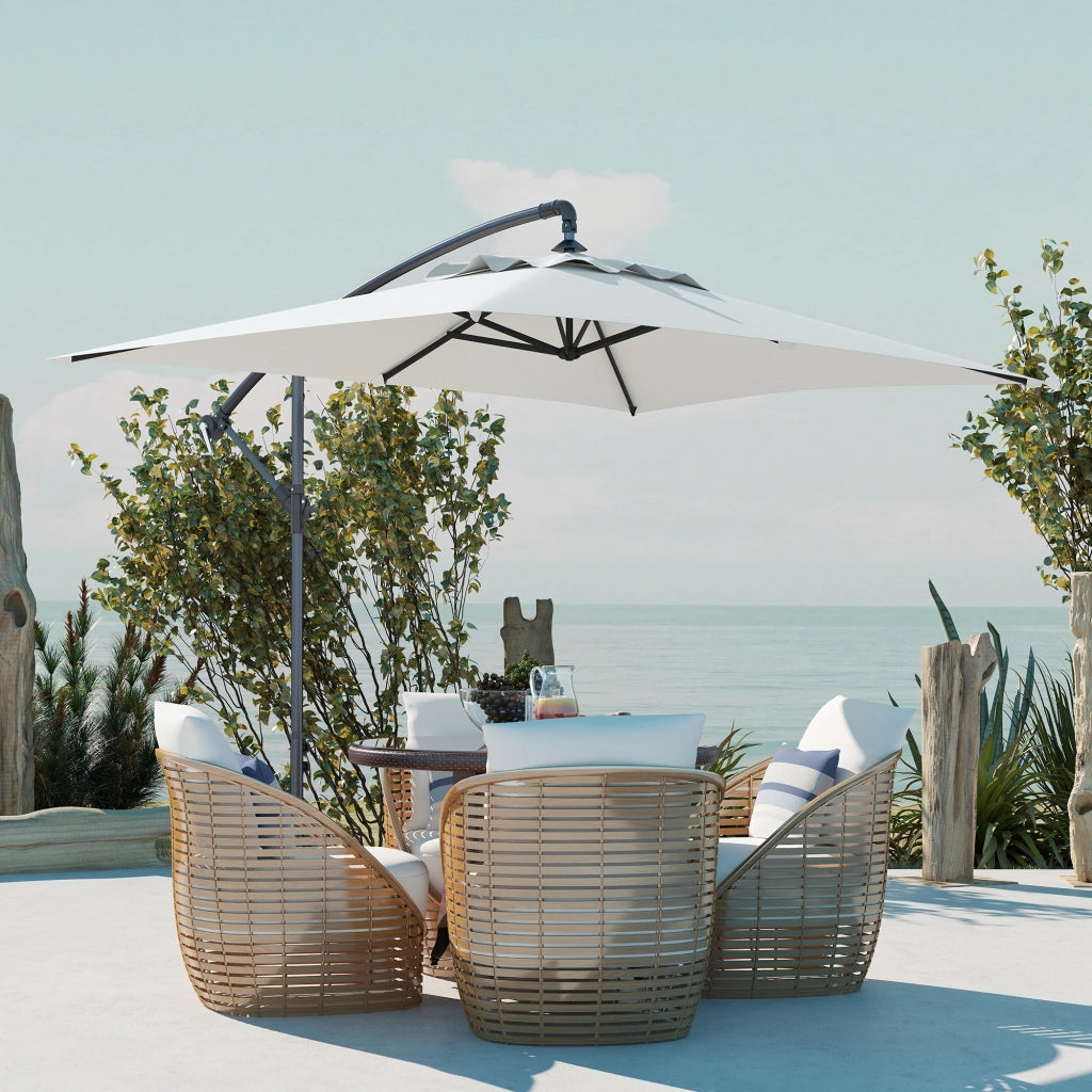 Parasol rettangolare esterno con manovella ¨C zephmum ¨C 294x193x250 cm