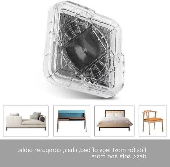8 pezzi di sostegni per mobili - antiscivolo in plastica - trasparente bianco - per tavolo, scrivania, letto.