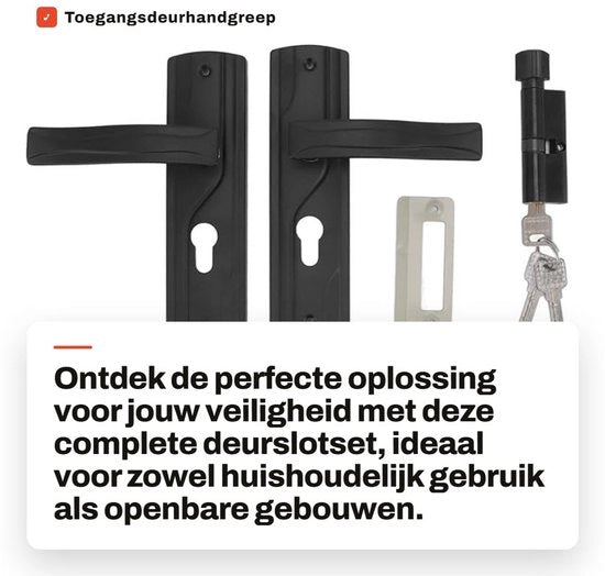 Set di serrature per porte esterne completa - Serratura per esterno - Serratura con chiave - Acciaio manganese - Pannello rinforzato - Resistenti alle abrasioni e duraturo