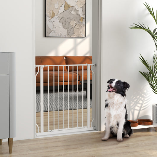 Cancelletto di Sicurezza per Cani e Gatti Estensibile 75-85x76cm Acciaio Bianco