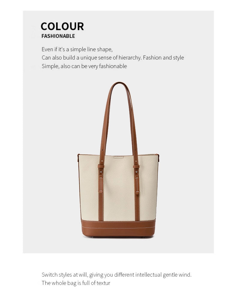 Borsa a mano e a tracolla da donna in vera pelle, colore bianco