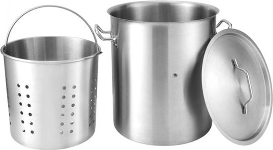 Pentola da Cucina in Acciaio Inossidabile 39,7 L - Cestino per la Spesa - Adatta per Induzione