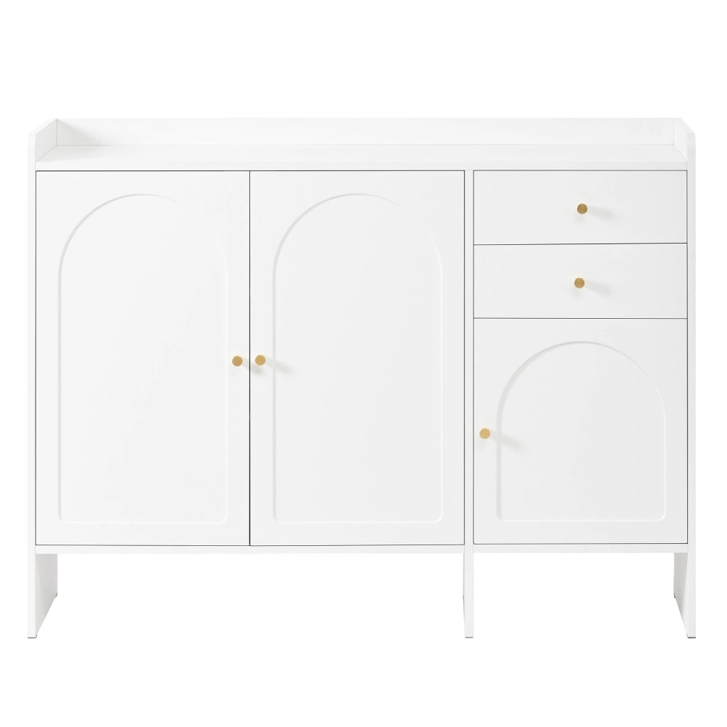 Scarpiera con 3 Ante e 2 Cassetti ¨C Xylo ¨C Bianco, Metallo, 120x90x35 cm