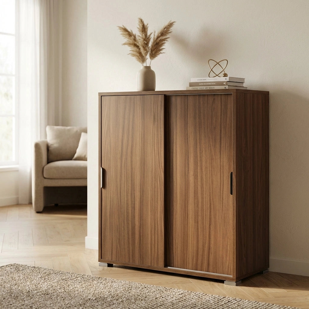 Armadietto da Bagno con 2 ante in Legno Composito cm 75x38x85 - KODEY
