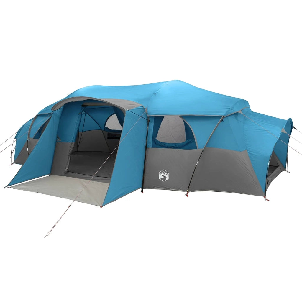 Tenda familiare con telo da pioggia resistente all'acqua-Tenda da campeggio Blu