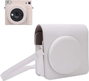 Etui per Fotocamera Instanto con Cinturino a Spalla in Pelle PU con Copertura Removibile con Cinturino per SQ1 (bianco)