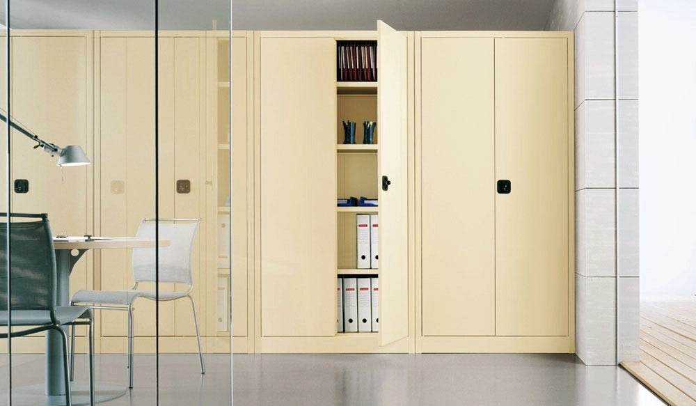 Armadio per ufficio ad ante battenti con 4 ripiani cm. 100x60x200H