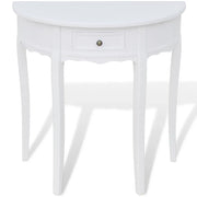 Tavolo Consolle | Tavolo d'Ingresso con Cassetto Semicircolare Bianco
