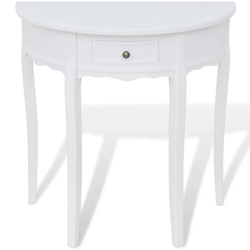 Tavolo Consolle | Tavolo d'Ingresso con Cassetto Semicircolare Bianco
